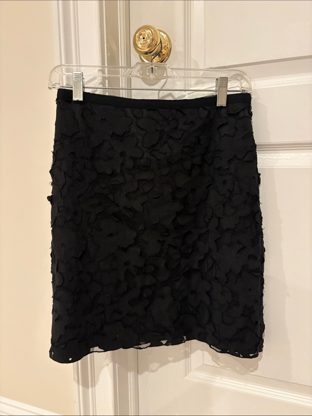 Saks Women's Black Floral Texture Skirt